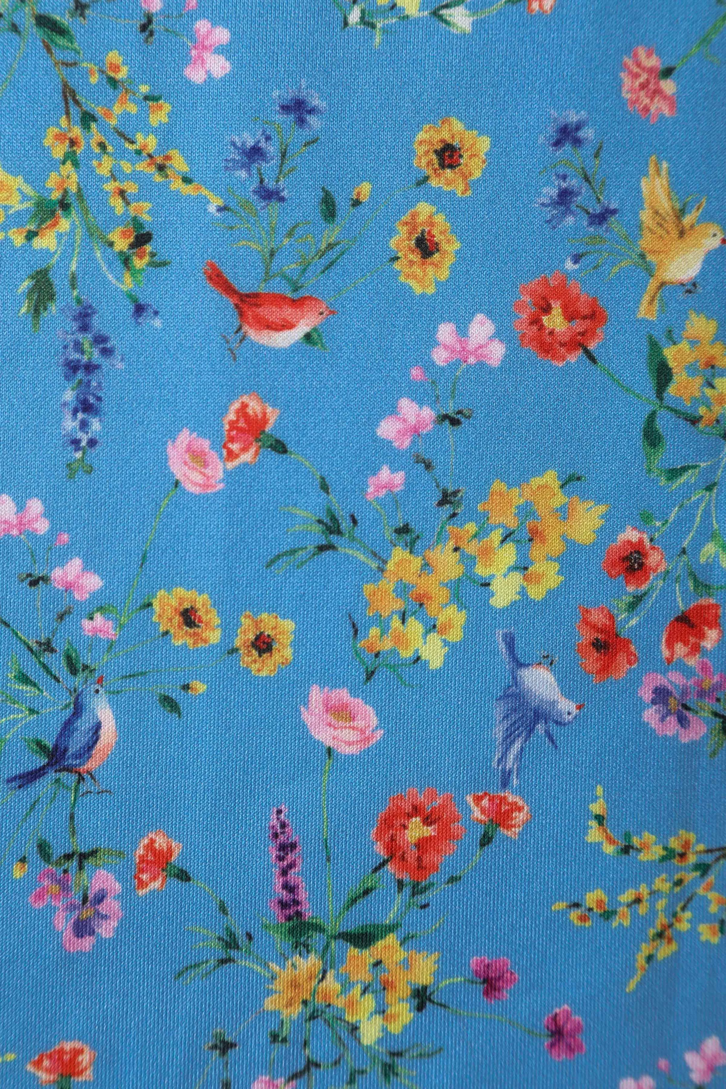 Amanda Blue Floral Flared Dress