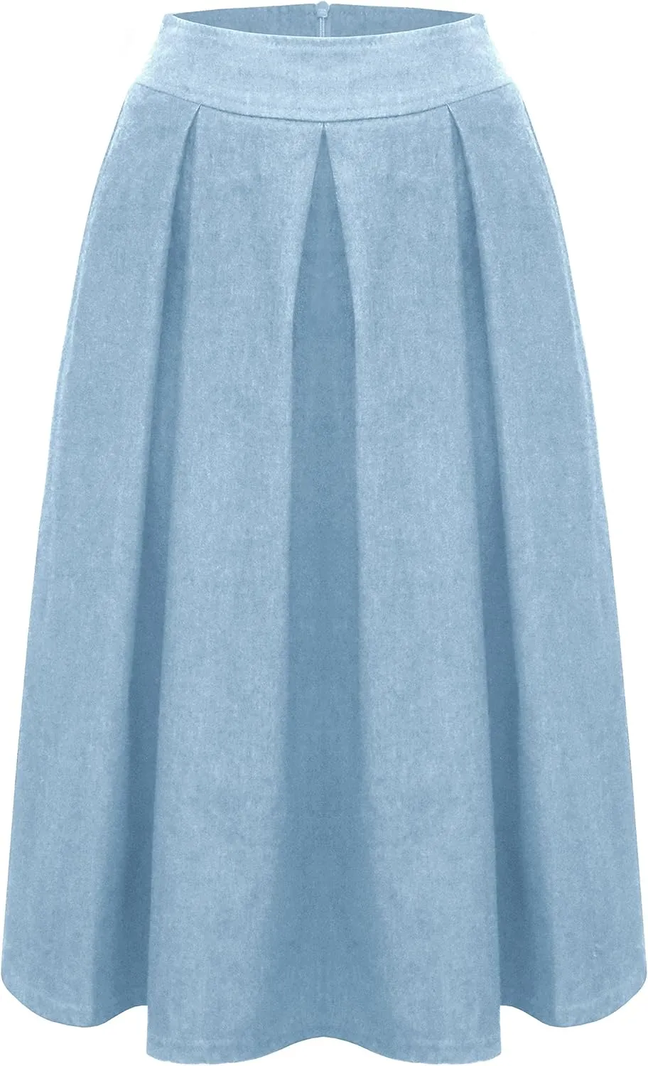 Baby'O Women's Retro Pleated Ultrasoft Light Weight Denim Skirt