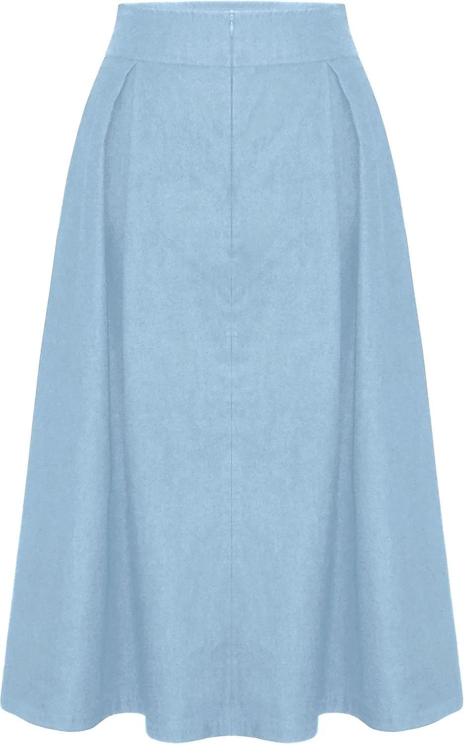 Baby'O Women's Retro Pleated Ultrasoft Light Weight Denim Skirt