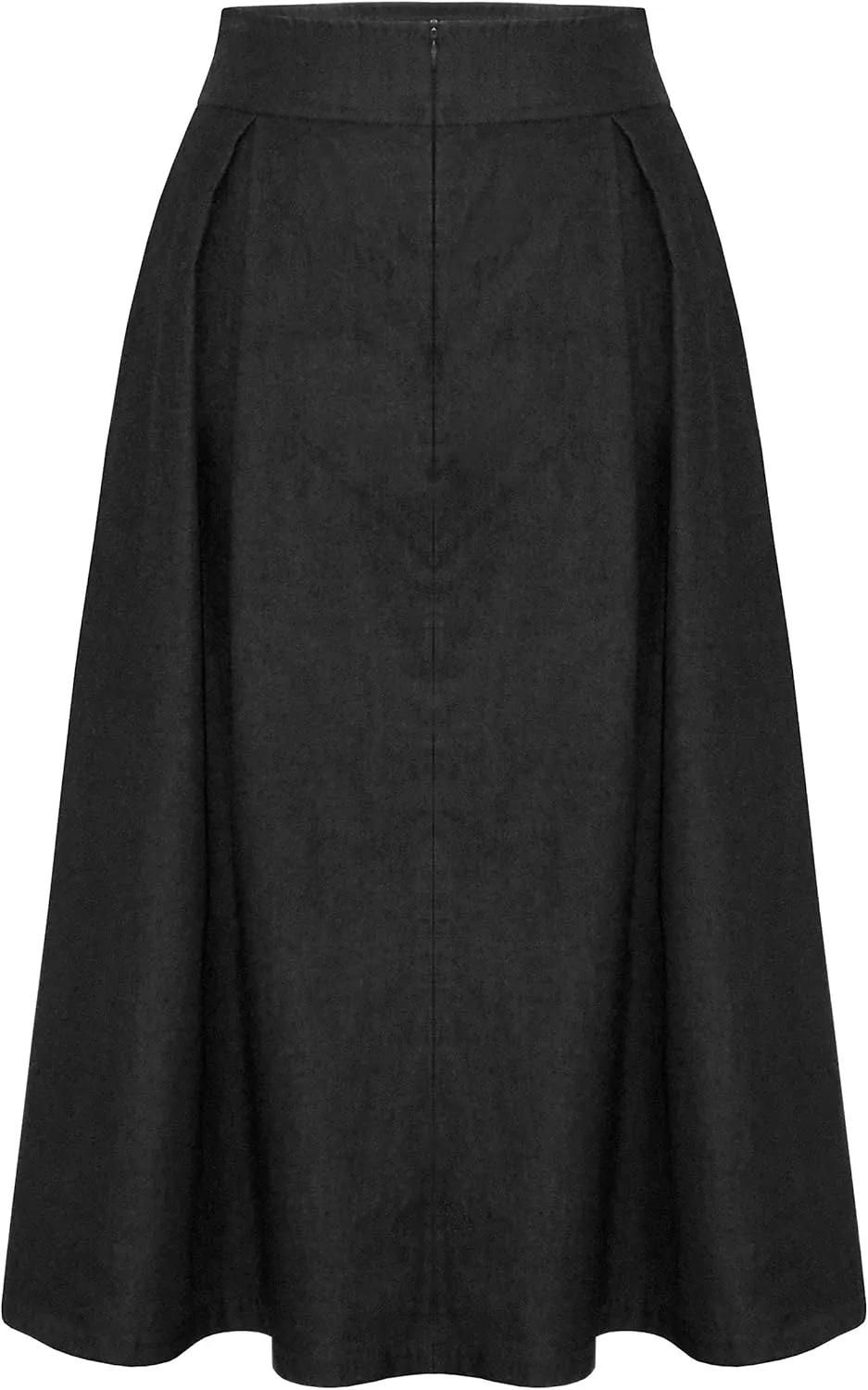 Baby'O Women's Retro Pleated Ultrasoft Light Weight Denim Skirt