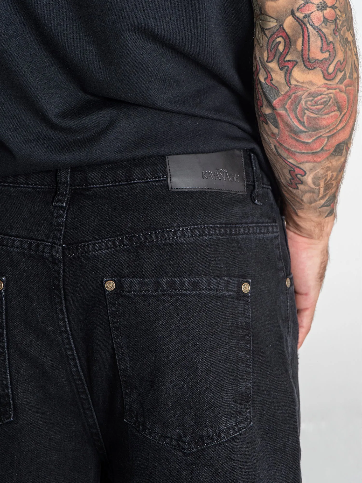 Black Damage Ripped Shorts