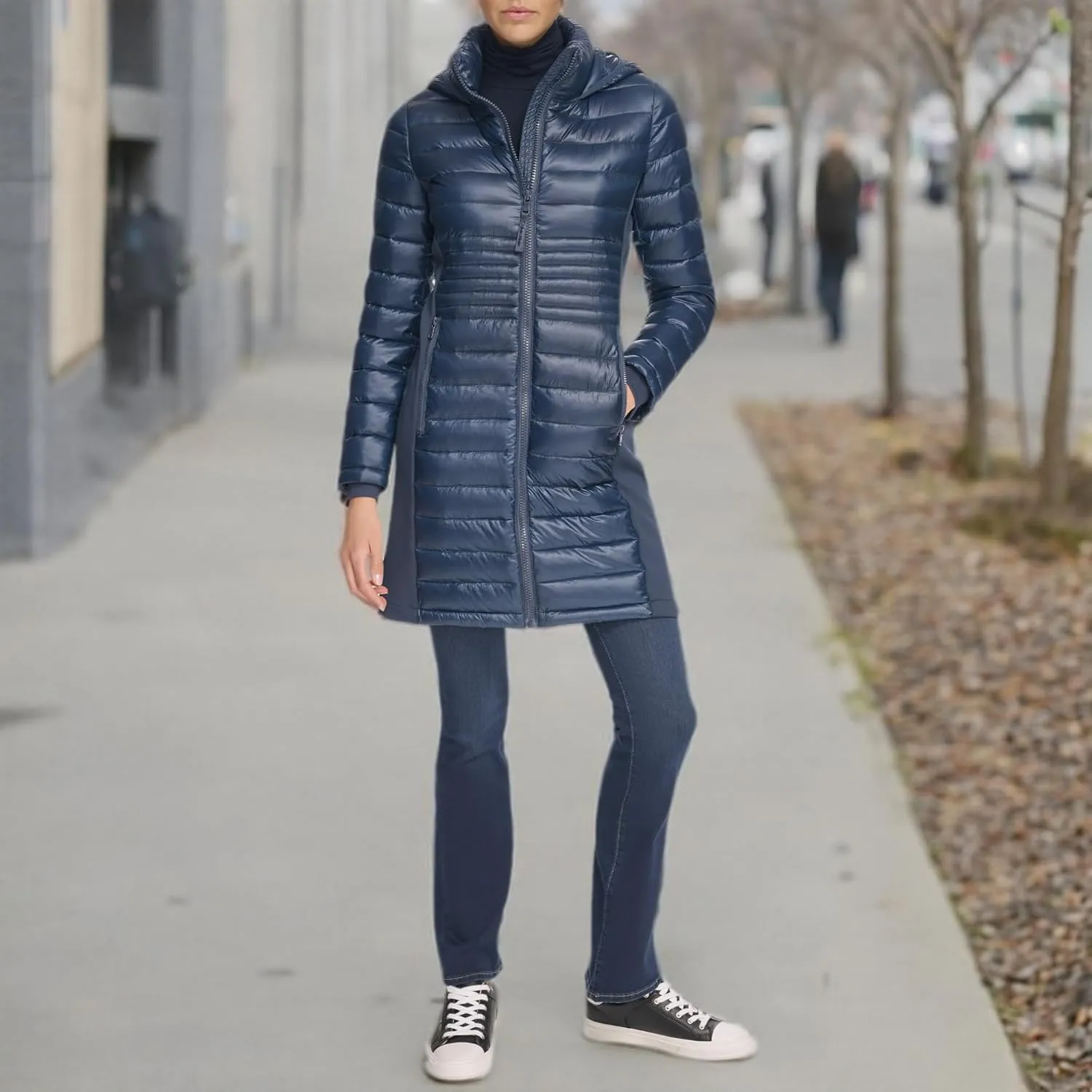 Calvin Klein Women's Long Light-weight Puffer Jacket