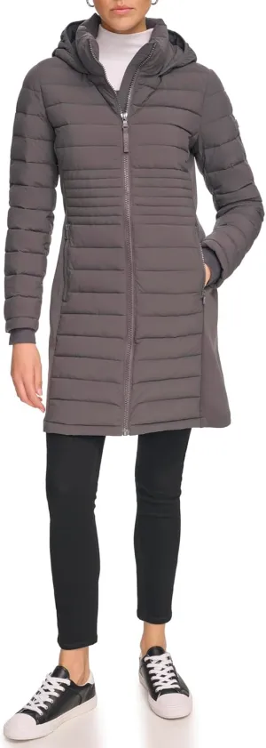 Calvin Klein Women's Long Light-weight Puffer Jacket