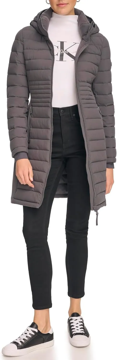 Calvin Klein Women's Long Light-weight Puffer Jacket