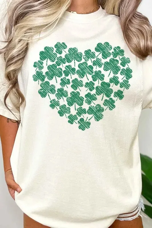 Clover Heart St Patricks Oversized Tee