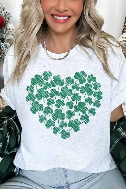 Clover Heart St Patricks Oversized Tee