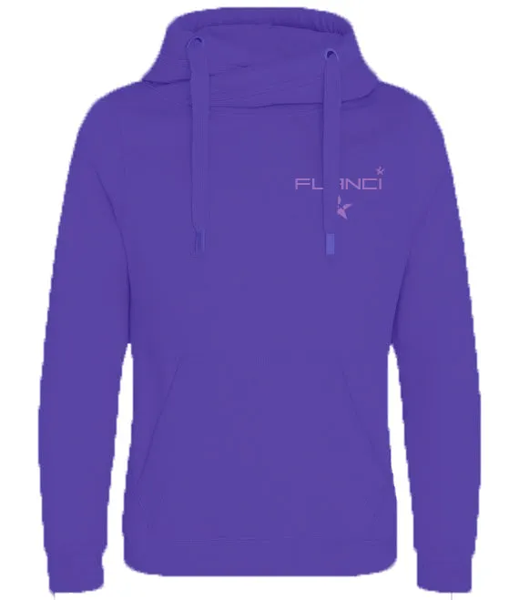 Cross Neck Hoodie | Dark Purple