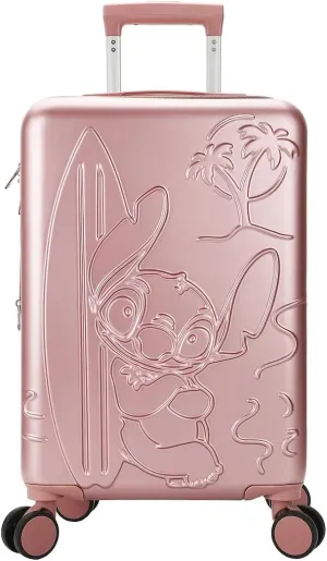 Disney Stitch With Surfboard Light Purple 22" Rolling Luggage