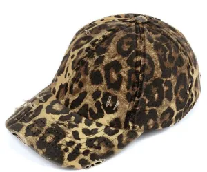 Distressed Denim Pony Cap