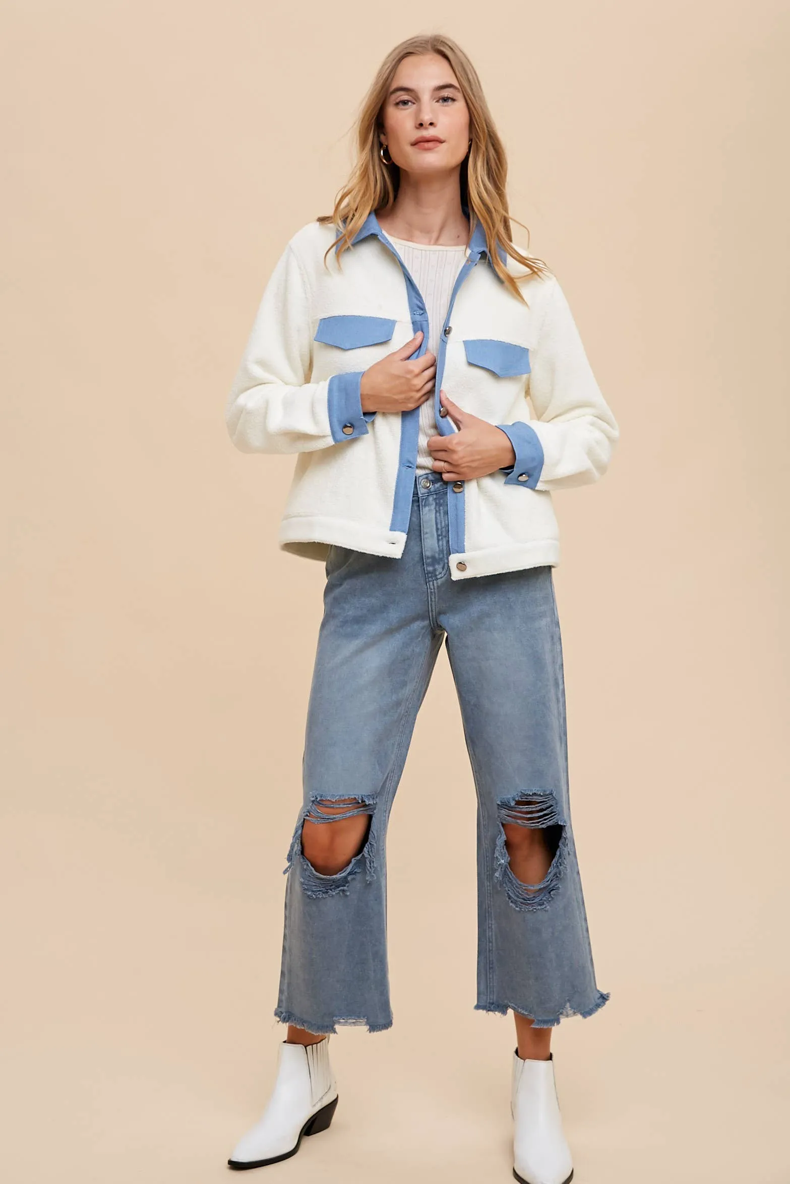 DISTRESSED LIGHT WEIGHT DENIM STRAIGHT JEAN _ AP0033: M / OLIVE