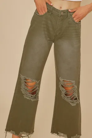 DISTRESSED LIGHT WEIGHT DENIM STRAIGHT JEAN _ SKU AP0033