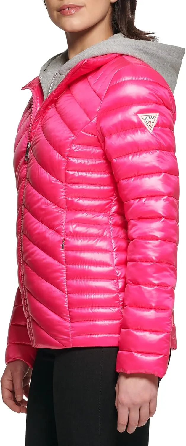 GUESS Women's Light Packable Jacket Quilted, Transitional Puffer