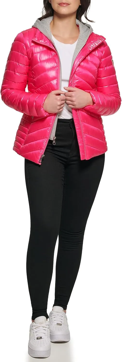 GUESS Women's Light Packable Jacket Quilted, Transitional Puffer