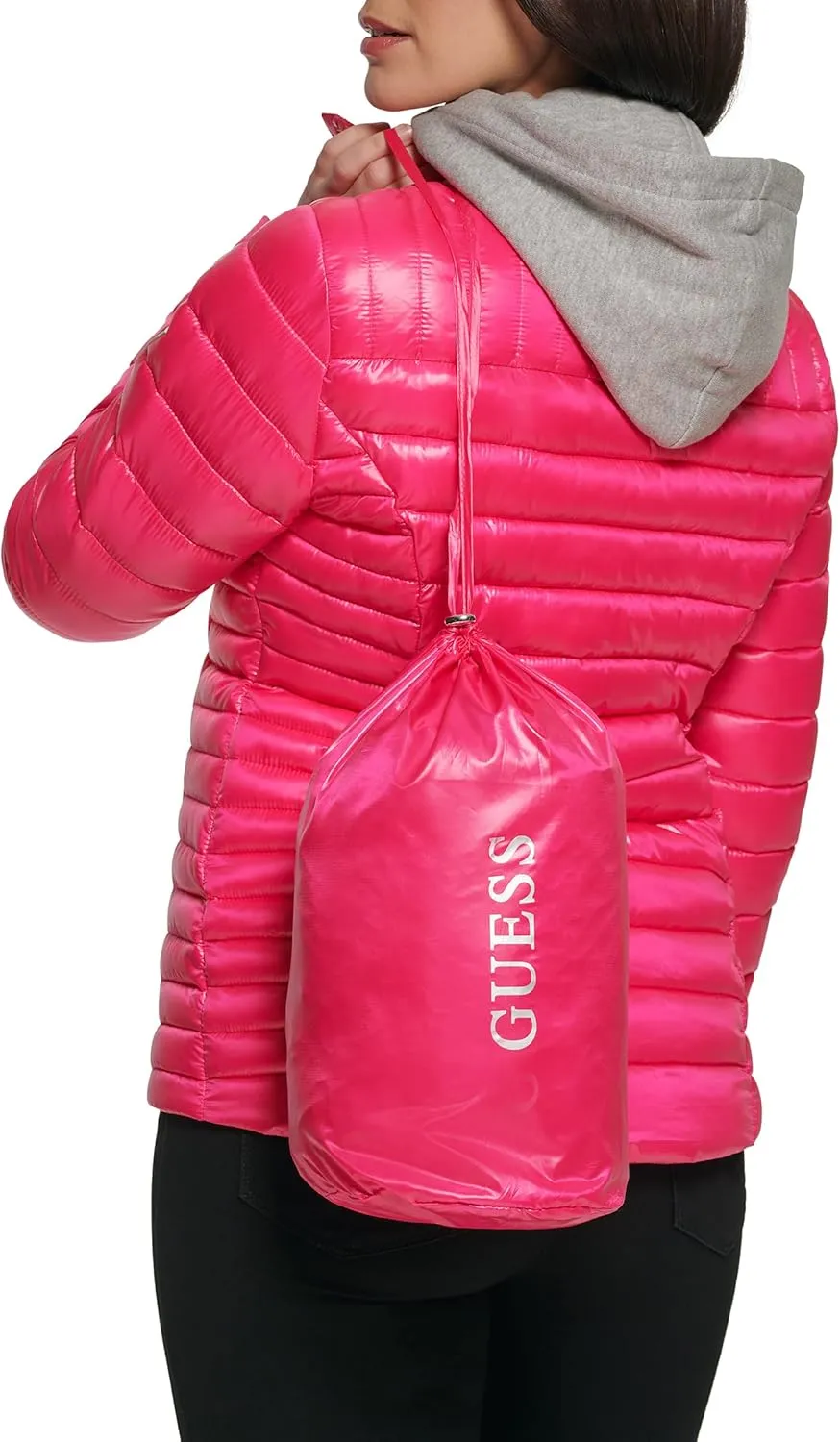 GUESS Women's Light Packable Jacket Quilted, Transitional Puffer