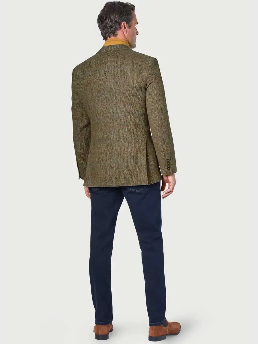 Mens Olive Green Check Harris Tweed Stromay Jacket