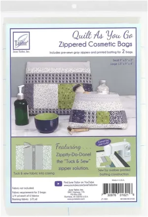 June Tailor Zippity Doo Cosmetic Bags (2) - Light Gray Zip