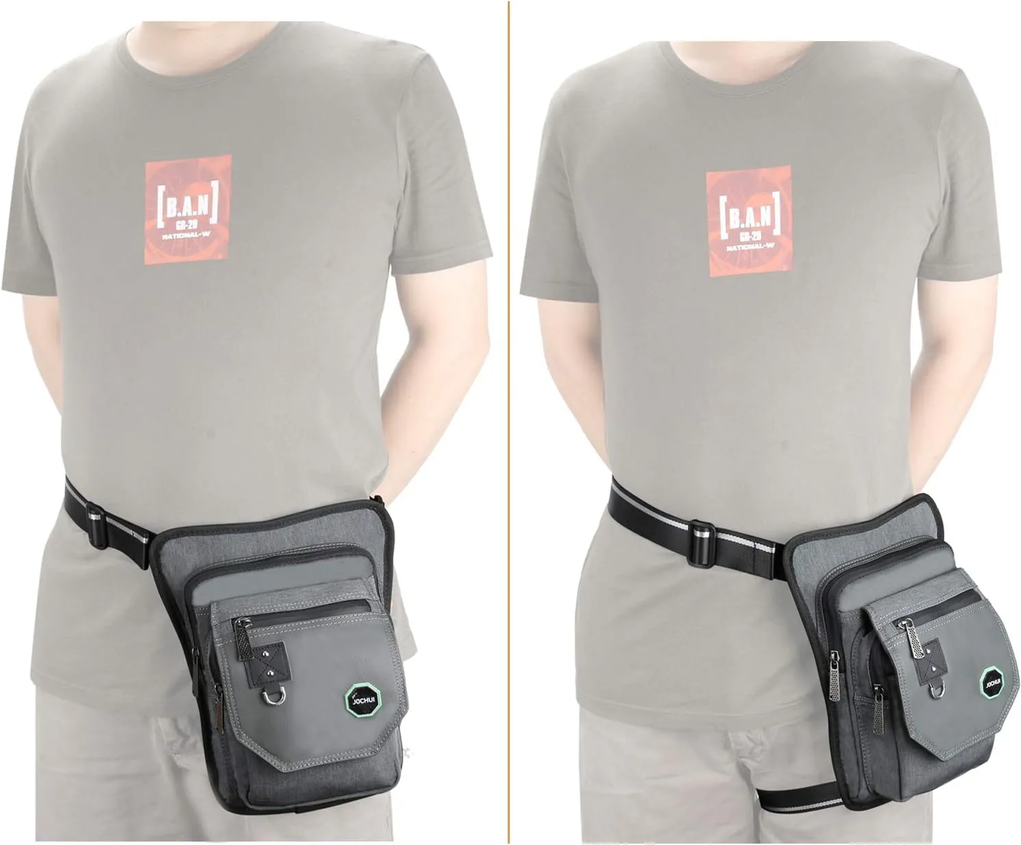 Larswon Thigh Pack - Tactical Waist Bag for Motorcycle (Light Gray)