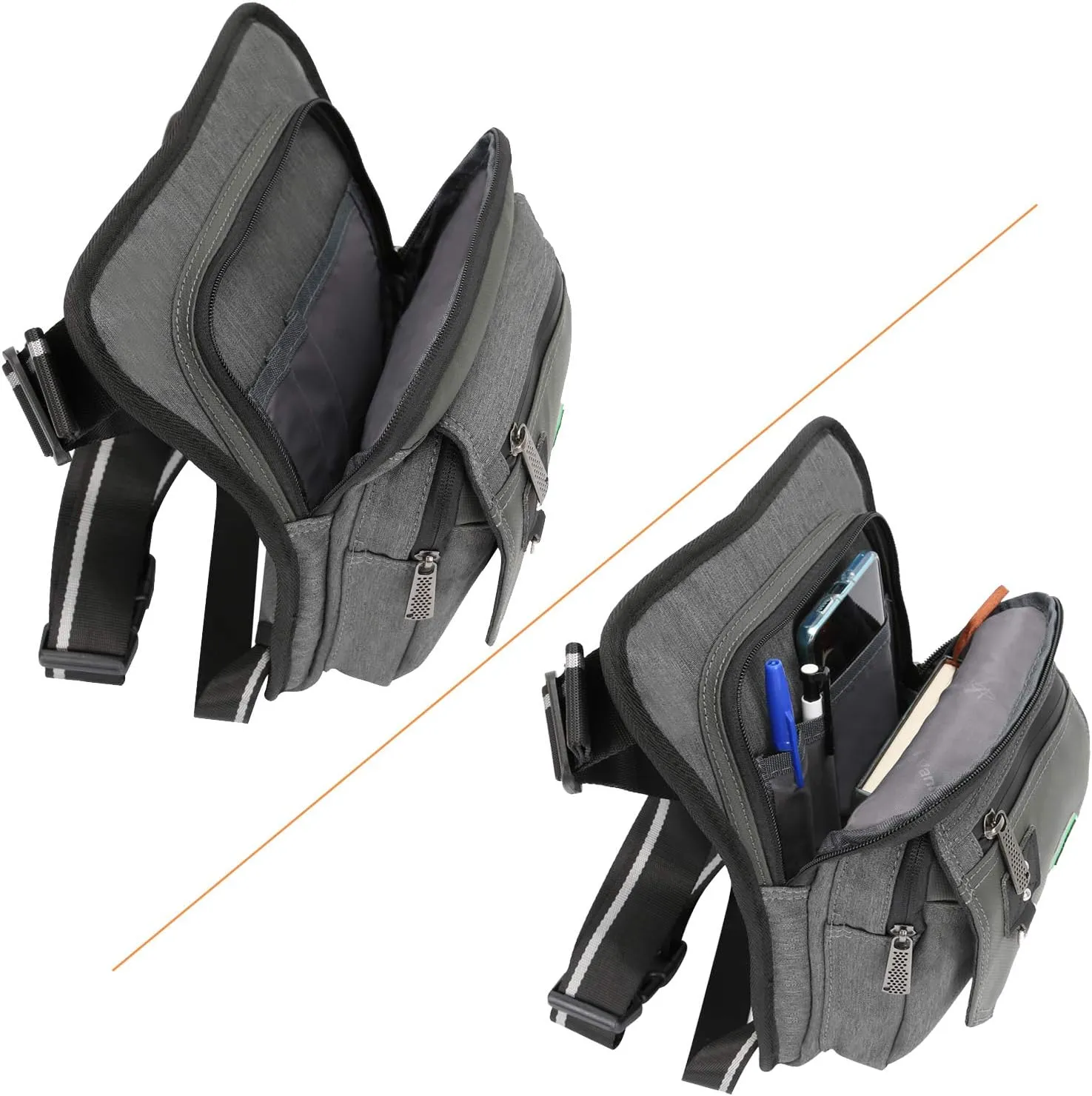 Larswon Thigh Pack - Tactical Waist Bag for Motorcycle (Light Gray)