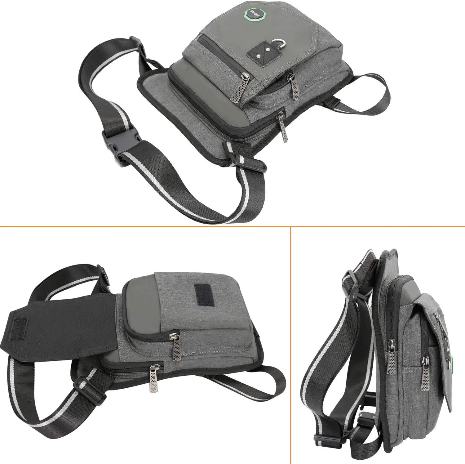 Larswon Thigh Pack - Tactical Waist Bag for Motorcycle (Light Gray)