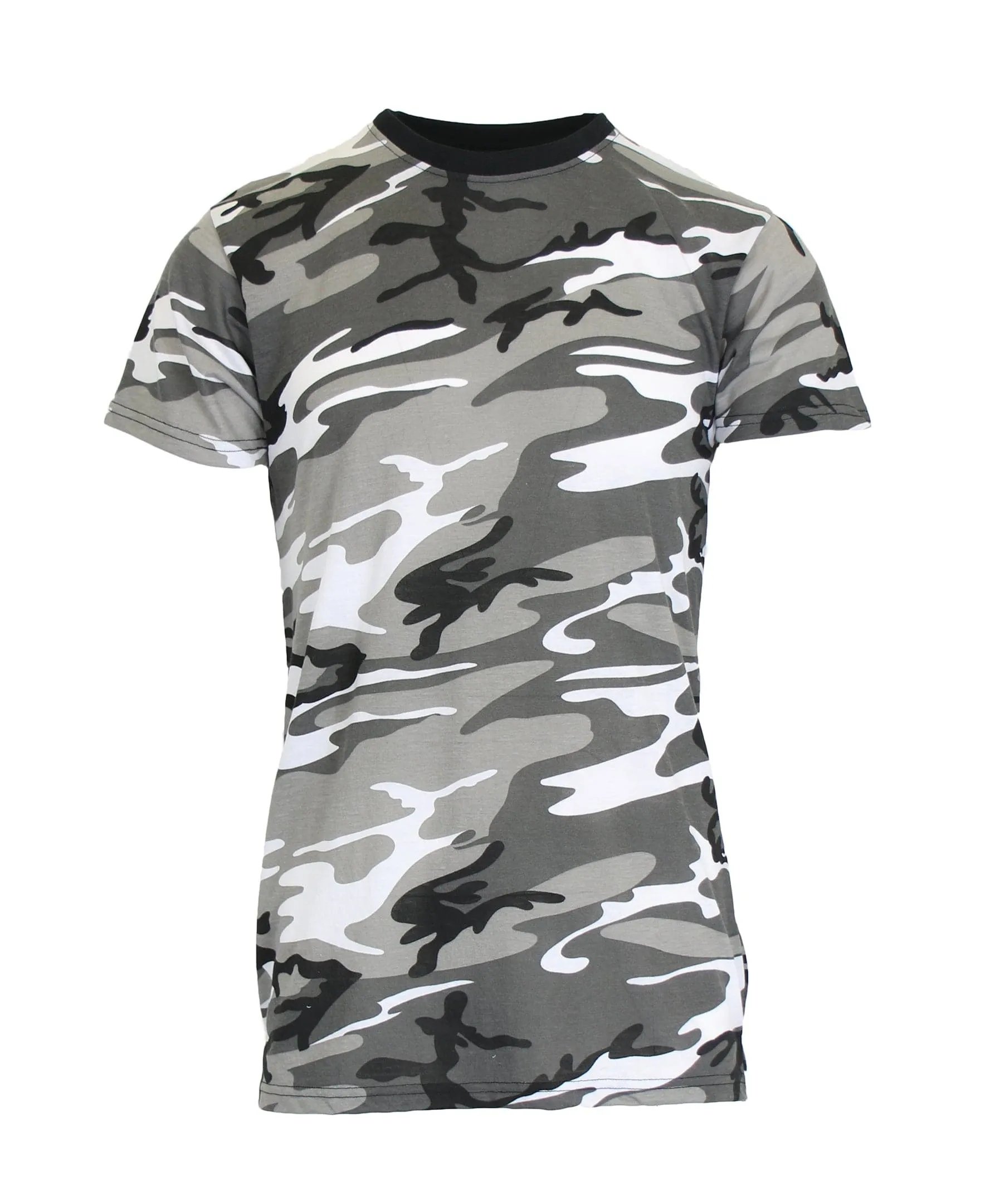 Men's Short Sleeve Hi-Low Crew Neck Camo Tee