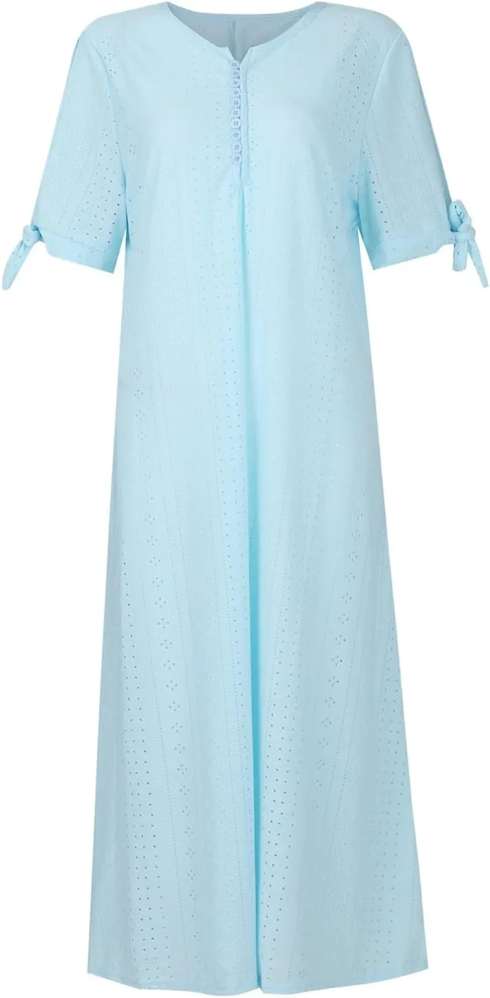 midelxp Summer Long Dresses for Women 2025 Trendy Stretchy Hollow Out Short Sleeve Tshirt Dress Casual Beach Vacation Dress