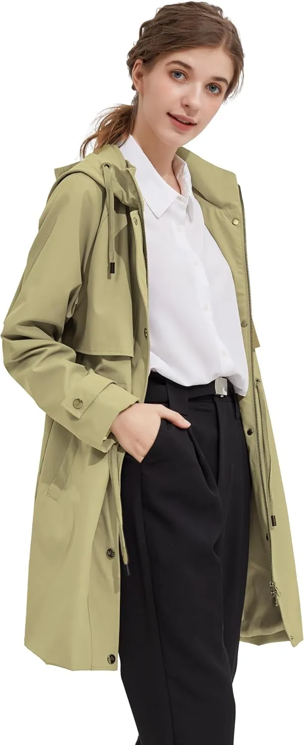 Orolay Women's Long Windbreaker Hooded Light Jacket Active Outdoor Anoraks