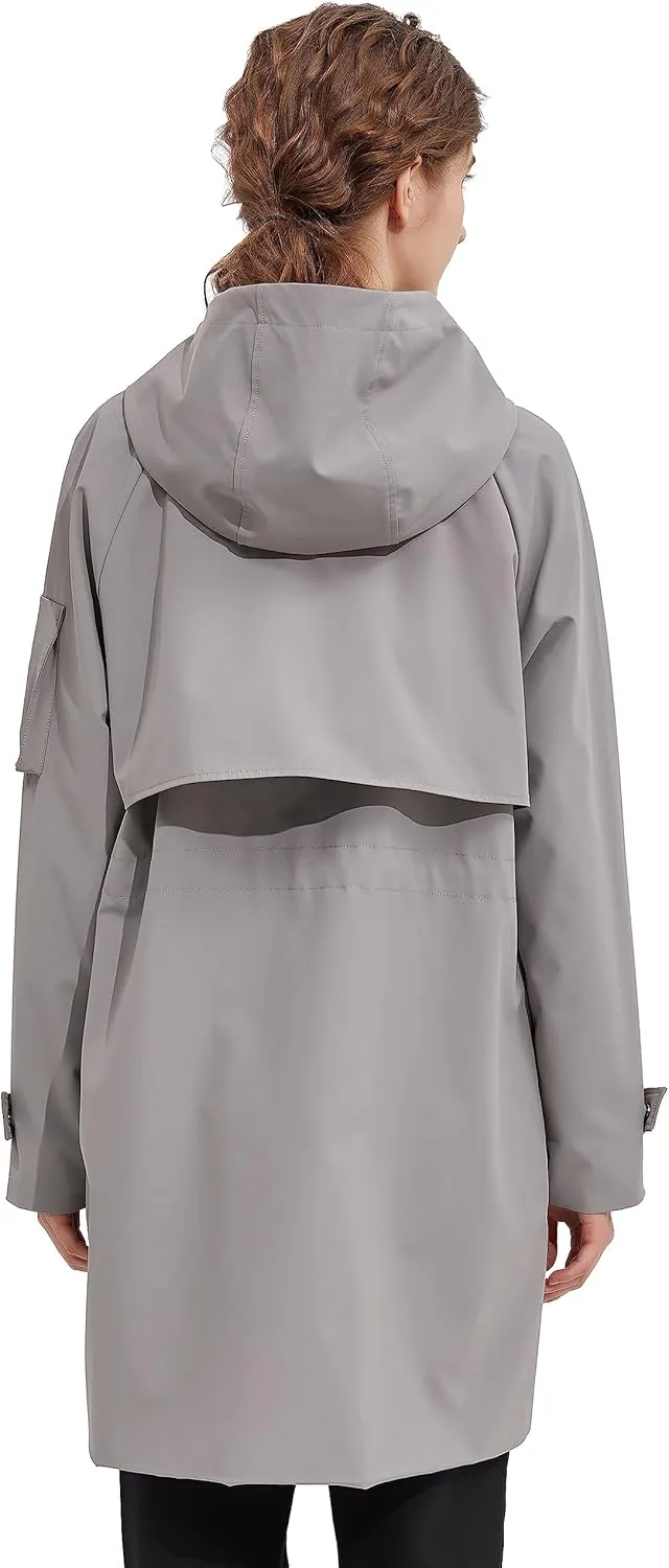 Orolay Women's Long Windbreaker Hooded Light Jacket Active Outdoor Anoraks