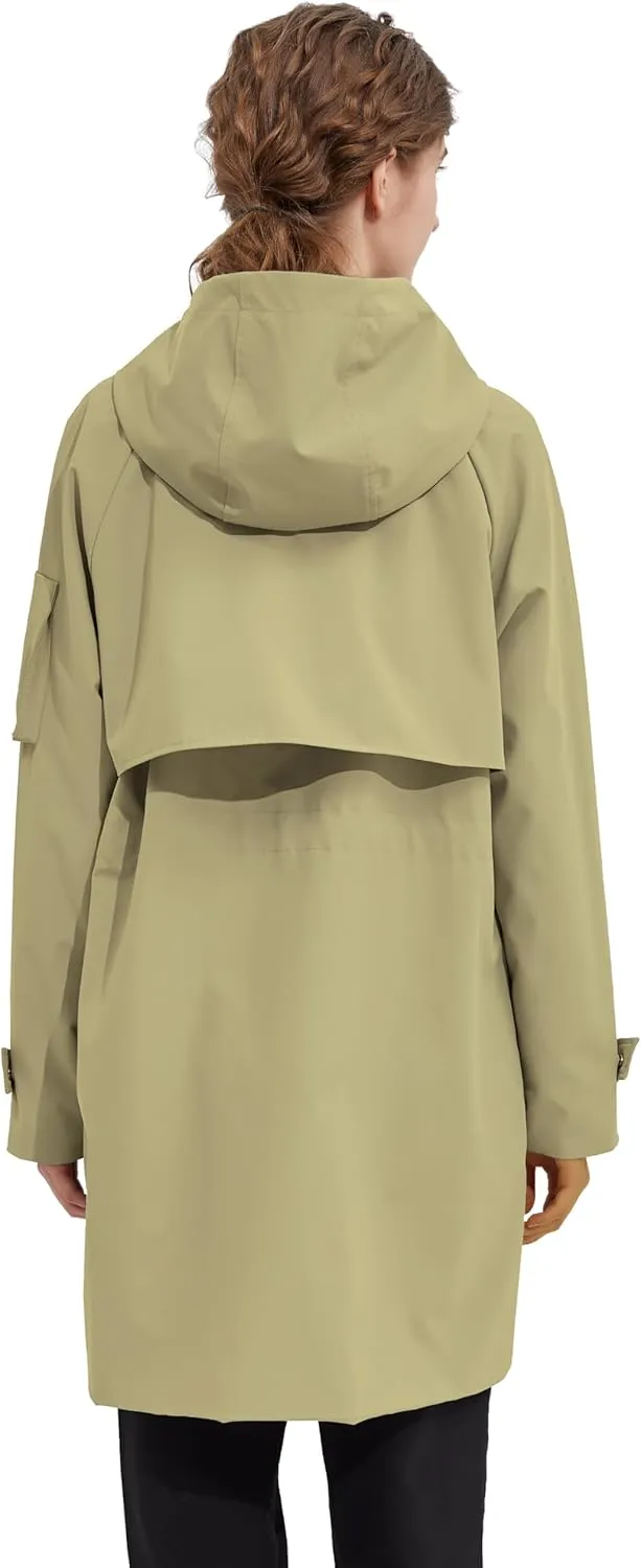 Orolay Women's Long Windbreaker Hooded Light Jacket Active Outdoor Anoraks