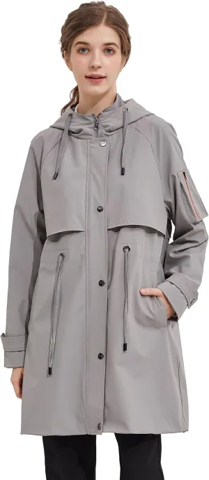 Orolay Women's Long Windbreaker Hooded Light Jacket Active Outdoor Anoraks