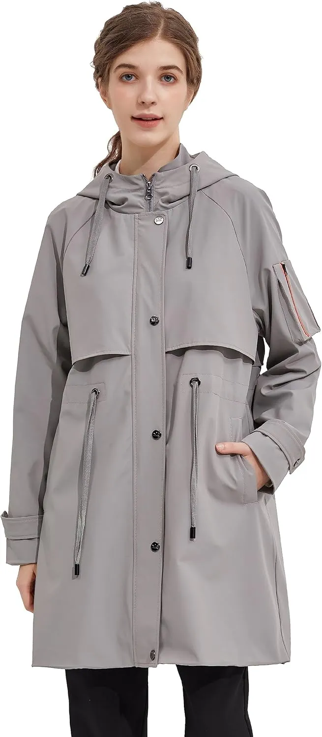 Orolay Women's Long Windbreaker Hooded Light Jacket Active Outdoor Anoraks