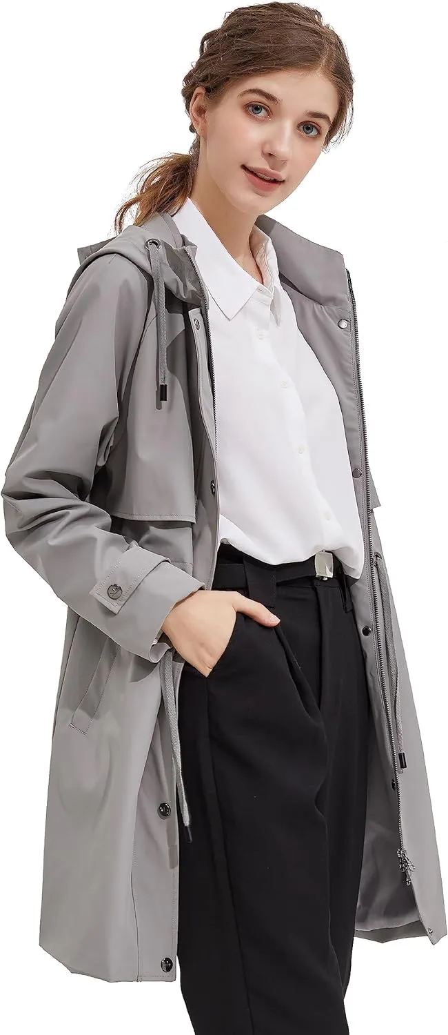 Orolay Women's Long Windbreaker Hooded Light Jacket Active Outdoor Anoraks