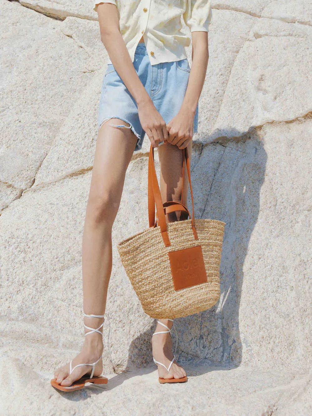 Ripped Detail Cotton Shorts