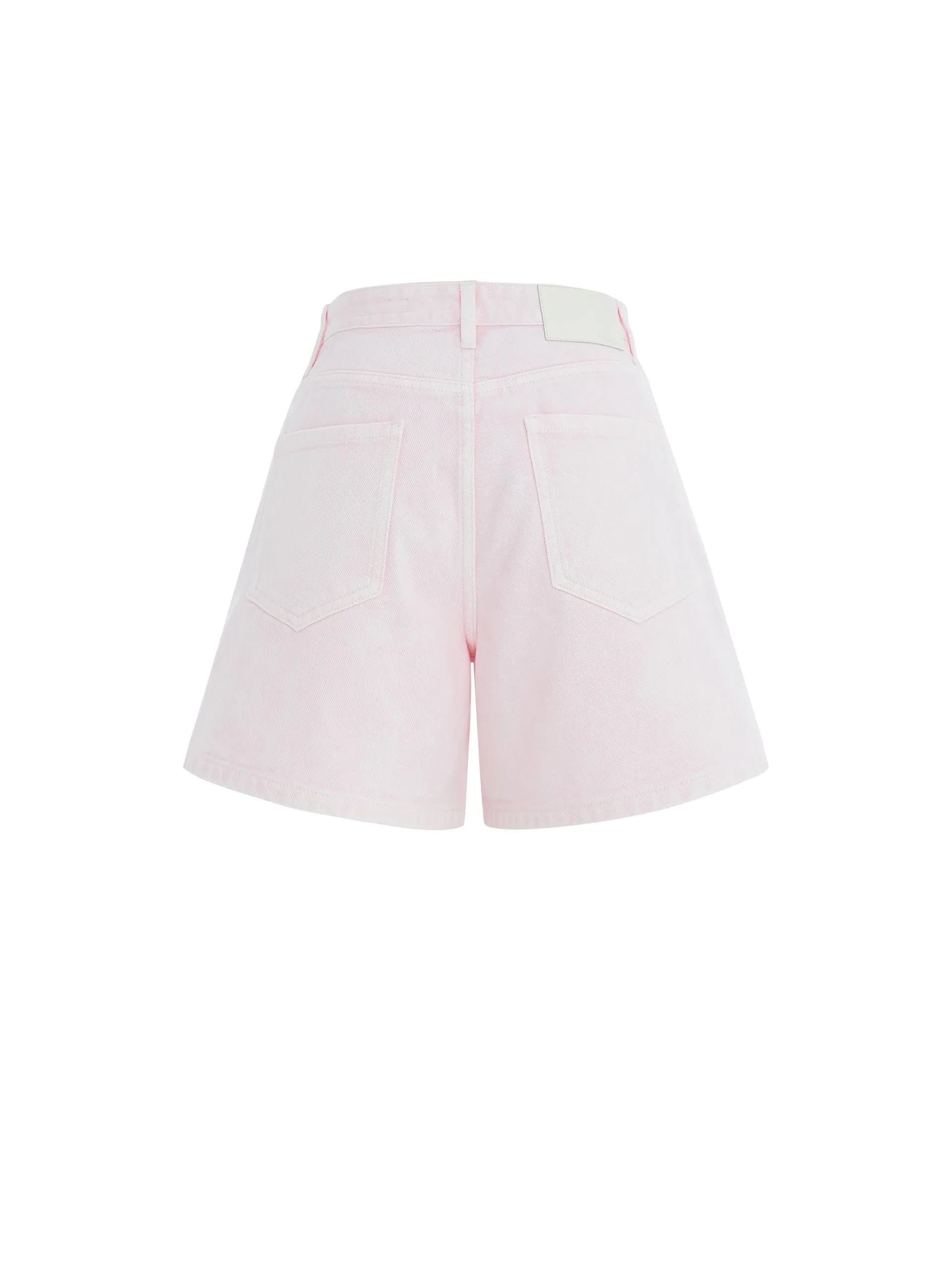 Ripped Details Cotton Denim Shorts