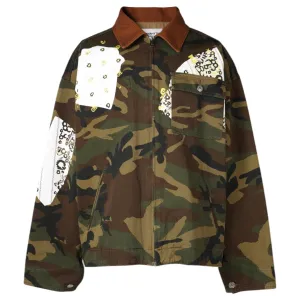 SIGN PRINT WORK JACKET / CAMO