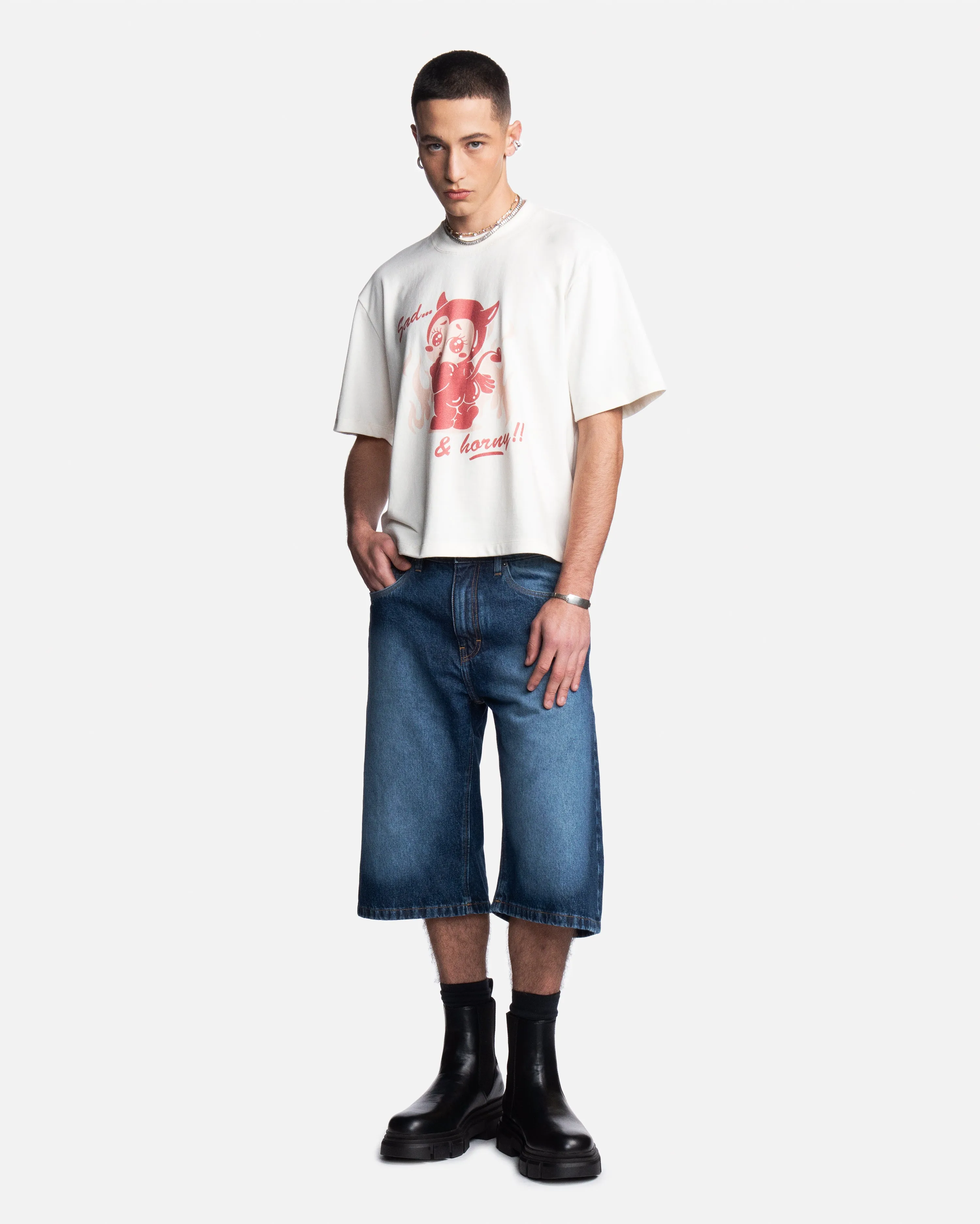 T-shirt Cropped Sad & Horny