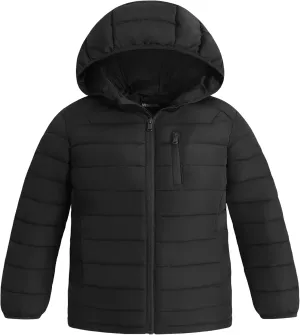 wantdo Boy's Light Puffer Jacket Packable Winter Jacket Windproof Hooded