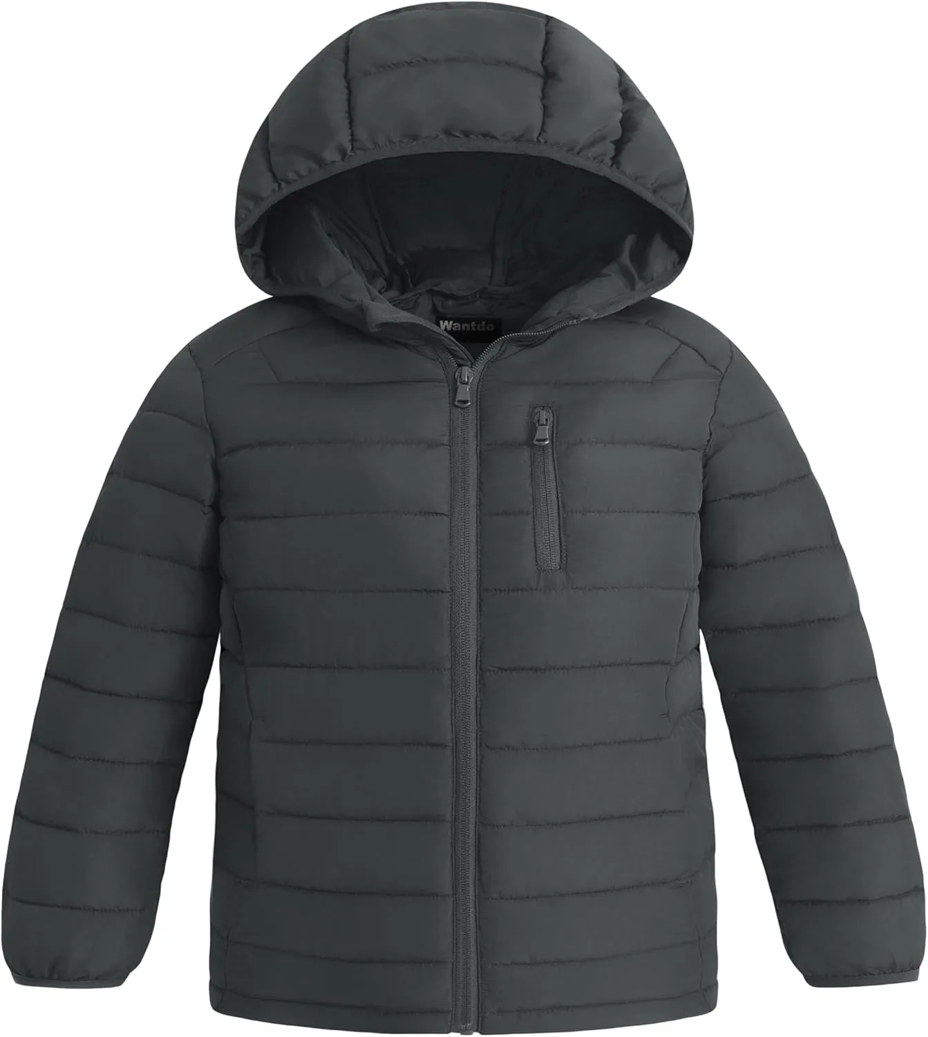 wantdo Boy's Light Puffer Jacket Packable Winter Jacket Windproof Hooded