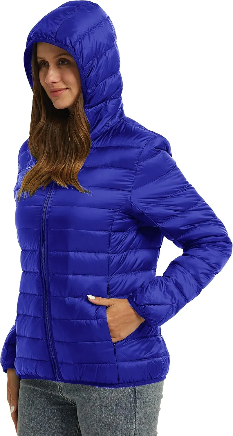 Wantdo Women's Hooded Packable Ultra Light Weight Short Down Jacket