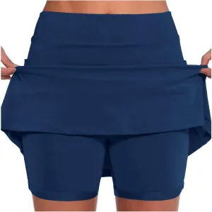 Women Shorts Summer Casual Stretchy Golf Skorts Oversized High Waisted Tennis Mini Skirts with Pockets