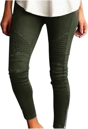 Women Skinny Pants Solid Color High Waist Stretchy Leggings 2023 Fashion Ladies Casual Slim Pencil Trousers