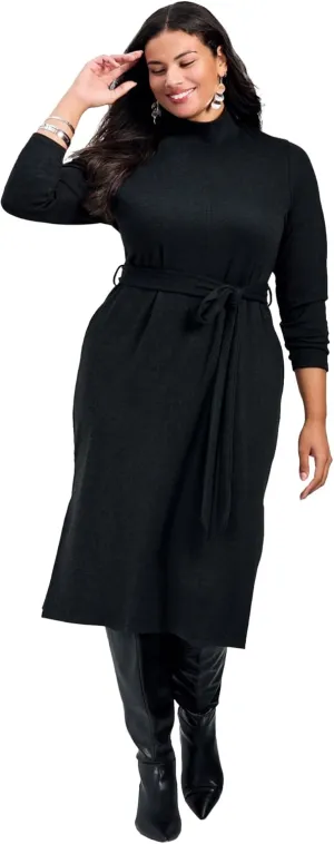 Women's Plus Size Ray of Light High Neck Midi Dress