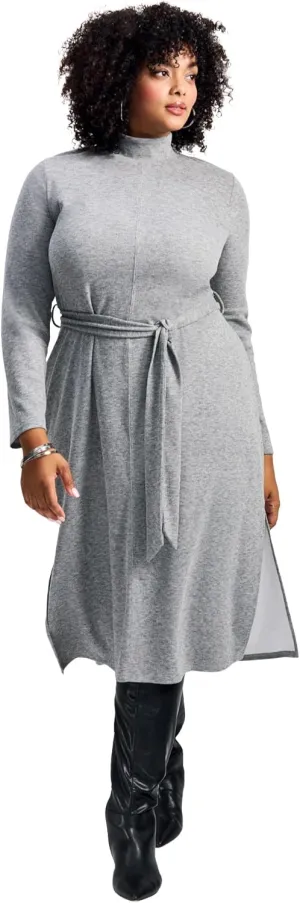 Women's Plus Size Ray of Light High Neck Midi Dress